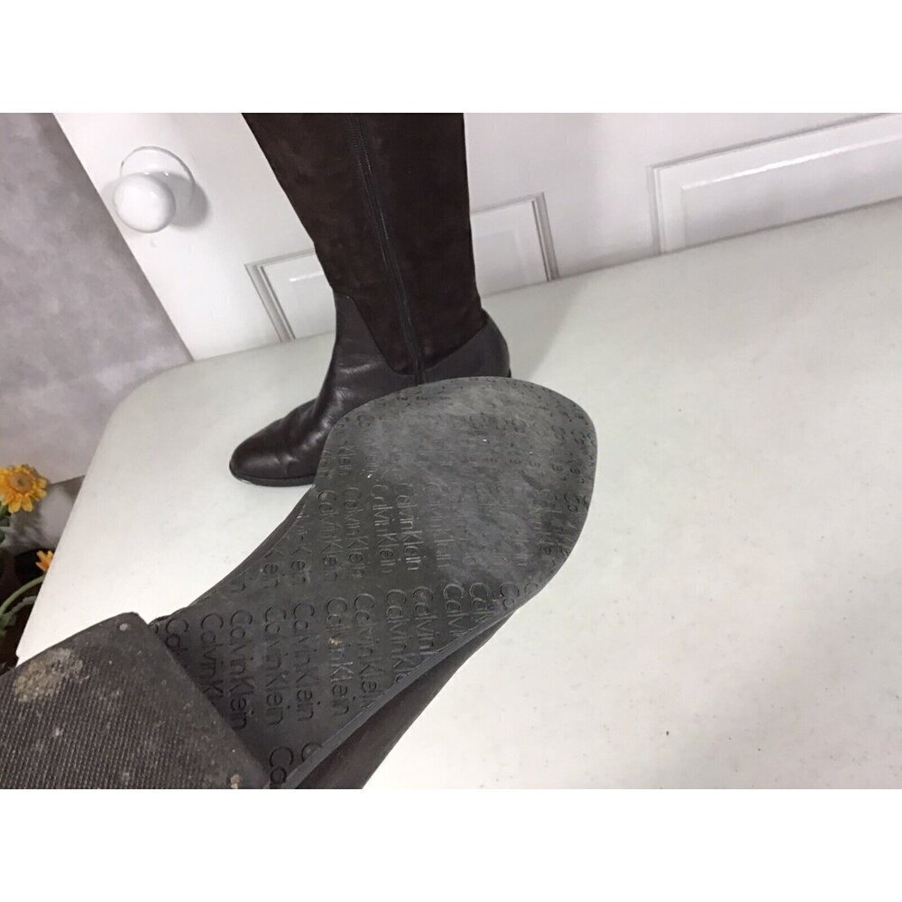 Calvin Klein Classic Leather Boots Womens 7 - Picture 5 of 9